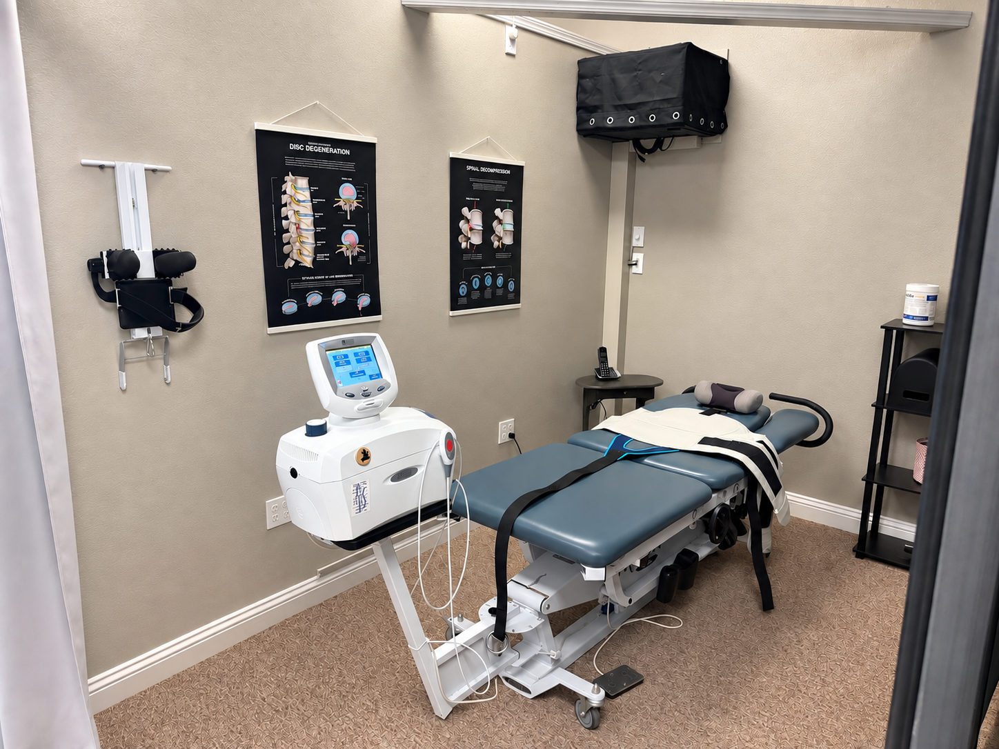 Non-surgical spinal decompression table at Back Pain Relief Chiropractic